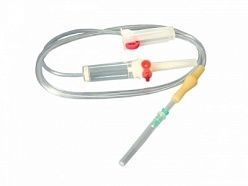 Система трансфузионная д/переливания крови и р-ров игла пластик 21G 0,8х40